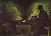 Vincent Van Gogh Peasant Woman Near the Hearth Norge oil painting reproduction
